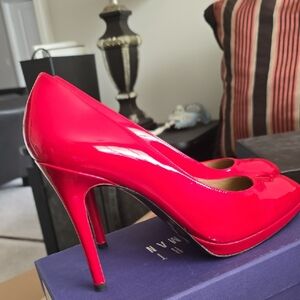 Stuart Weitzman Vibrant Red Patent Heels